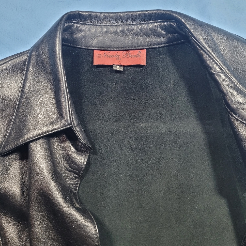 Vintage 90s leather shirt/jacket by Nicola Berti - Picture 3 of 8